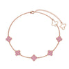 Wholesale Women's S925 Sterling Silver Bracelet With Clover Zircon Inlaid Butterfly Hollow Tail And Flower Pattern Electroplated