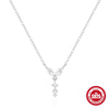 Wholesale Women's S925 Sterling Silver Butterfly Collarbone Necklace With Geometric Zircon Pendant And Electroplating Ochain