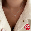 Wholesale Women's S925 Sterling Silver Butterfly Collarbone Necklace With Geometric Zircon Pendant And Electroplating Ochain