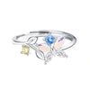 Wholesale Women's S925 Sterling Silver Butterfly Ring With Micro Inlay