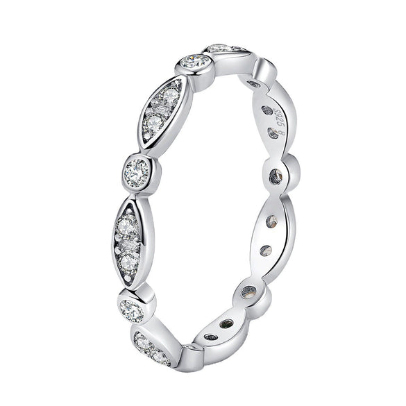 Wholesale Women's S925 Sterling Silver Cartoon Geometric Ring With Electroplating