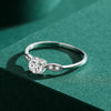 Wholesale Women's S925 Sterling Silver Classic Design Geometric Ring With 5Mm Zirconium Inlaid And Platinum Plated Seiko Treatment