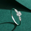 Wholesale Women's S925 Sterling Silver Classic Design Geometric Ring With 5Mm Zirconium Inlaid And Platinum Plated Seiko Treatment