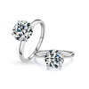 Wholesale Women's S925 Sterling Silver Classic Four Claw Zircon Ring With Geometric Design