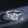 Wholesale Women's S925 Sterling Silver Classic Four Claw Zircon Ring With Geometric Design