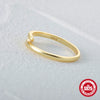 Wholesale Women's S925 Sterling Silver Classic Opening Ring With Geometric Design And Zircon
