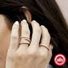 Wholesale Women's S925 Sterling Silver Classic Opening Ring With Geometric Design And Zircon