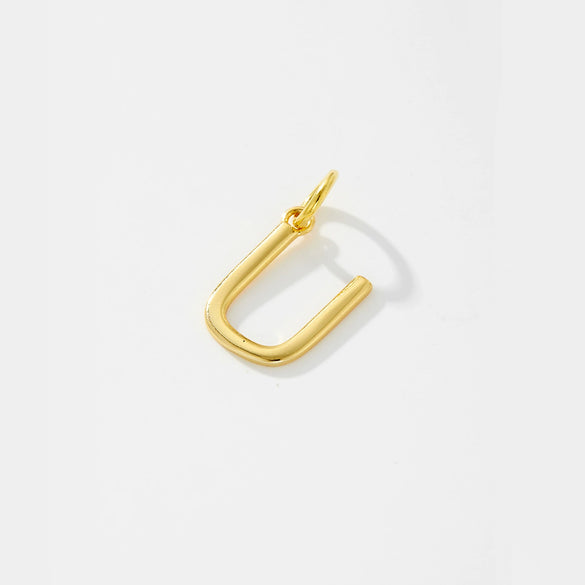 Wholesale Women's S925 Sterling Silver Clavicle Chain Necklace With Glow Surface Letter A Z Text Design And 18K Gold Electroplating