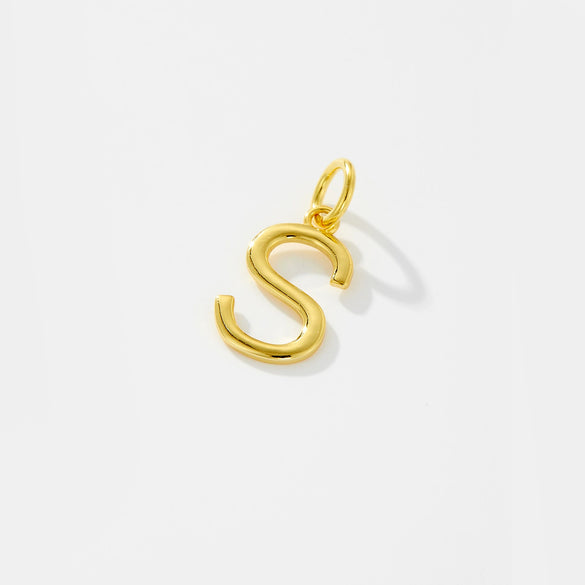 Wholesale Women's S925 Sterling Silver Clavicle Chain Necklace With Glow Surface Letter A Z Text Design And 18K Gold Electroplating