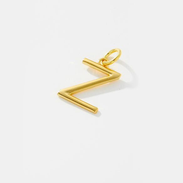 Wholesale Women's S925 Sterling Silver Clavicle Chain Necklace With Glow Surface Letter A Z Text Design And 18K Gold Electroplating