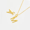 Wholesale Women's S925 Sterling Silver Clavicle Chain Necklace With Glow Surface Letter A Z Text Design And 18K Gold Electroplating