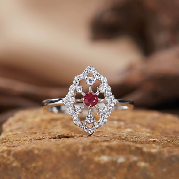 Wholesale Women's S925 Sterling Silver Colored Gemstone Ring With Natural Sapphire Ruby Tanzanite In Geometric Ushaped Light Luxury Style Set With Gems