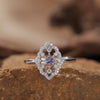 Wholesale Women's S925 Sterling Silver Colored Gemstone Ring With Natural Sapphire Ruby Tanzanite In Geometric Ushaped Light Luxury Style Set With Gems