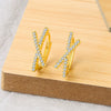 Wholesale Women's S925 Sterling Silver Cross Geometric Electroplated Earrings