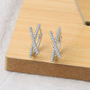 Wholesale Women's S925 Sterling Silver Cross Geometric Electroplated Earrings