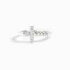Wholesale Women's S925 Sterling Silver Cross Geometric Ring With Zircon Electroplated