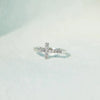 Wholesale Women's S925 Sterling Silver Cross Geometric Ring With Zircon Electroplated