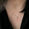 Wholesale Women's S925 Sterling Silver Cross Ochain Necklace With Geometric Pattern And Diamond Design