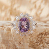 Wholesale Women's S925 Sterling Silver Crystal Set Flower Shaped Colored Gemstone Ring With Natural Topaz Amethyst Citrine