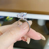 Wholesale Women's S925 Sterling Silver Crystal Sugar Ring With Geometric Pattern Ice Flower Cut And Raydion Cut Electroplated