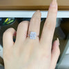 Wholesale Women's S925 Sterling Silver Crystal Sugar Ring With Geometric Pattern Ice Flower Cut And Raydion Cut Electroplated