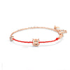 Wholesale Women's S925 Sterling Silver Cute Cow Zodiac Animal Woven Red Electroplated Bracelet