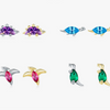 Wholesale Women's S925 Sterling Silver Cute Dinosaur Earrings With Crystal Jewelry Seiko Design
