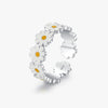 Wholesale Women's S925 Sterling Silver Daisy Dripping Glue Finger Ring