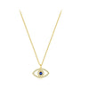 Wholesale Women's S925 Sterling Silver Devil's Eye Clavicle Chain Necklace Set With Micro Inlay Treatment