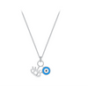 Wholesale Women's S925 Sterling Silver Devil's Eye Clavicle Chain Necklace Set With Micro Inlay Treatment
