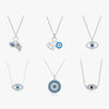 Wholesale Women's S925 Sterling Silver Devil's Eye Clavicle Chain Necklace Set With Micro Inlay Treatment