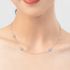 Wholesale Women's S925 Sterling Silver Devil's Eye Clavicle Chain Necklace Set With Micro Inlay Treatment