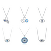 Wholesale Women's S925 Sterling Silver Devil's Eye Clavicle Chain Necklace Set With Micro Inlay Treatment