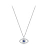 Wholesale Women's S925 Sterling Silver Devil's Eye Clavicle Chain Necklace Set With Micro Inlay Treatment