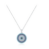 Wholesale Women's S925 Sterling Silver Devil's Eye Clavicle Chain Necklace Set With Micro Inlay Treatment