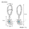 Wholesale Women's S925 Sterling Silver Devil's Eye Earrings With Geometric Style And Zircon Treatment