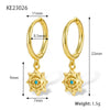 Wholesale Women's S925 Sterling Silver Devil's Eye Earrings With Geometric Style And Zircon Treatment