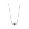 Wholesale Women's S925 Sterling Silver Devil's Eye Microinlay Cross Chain Necklace