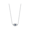 Wholesale Women's S925 Sterling Silver Devil's Eye Microinlay Cross Chain Necklace