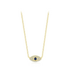 Wholesale Women's S925 Sterling Silver Devil's Eye Microinlay Cross Chain Necklace