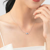 Wholesale Women's S925 Sterling Silver Devil's Eye Microinlay Cross Chain Necklace