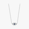 Wholesale Women's S925 Sterling Silver Devil's Eye Microinlay Cross Chain Necklace