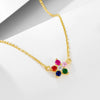 Wholesale Women's S925 Sterling Silver Diamond Flower Pendant Cross Chain Necklace