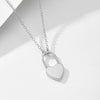 Wholesale Women's S925 Sterling Silver Diamond Geometric Heart Lock Cross Chain Necklace