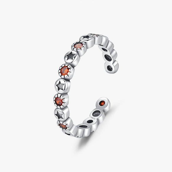Wholesale Women's S925 Sterling Silver Distressed Star Ring