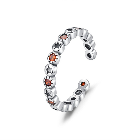 Wholesale Women's S925 Sterling Silver Distressed Star Ring