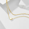Wholesale Women's S925 Sterling Silver Double Layer Chain Heart Shaped Pendant Anklet With Gold Plated Love Design