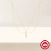 Wholesale Women's S925 Sterling Silver Double Layer Stacked Geometric Elegant Allmatch Clavicle Chain Necklace With Electroplating
