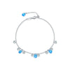 Wholesale Women's S925 Sterling Silver Drop Shape Diamond Bean Bracelet