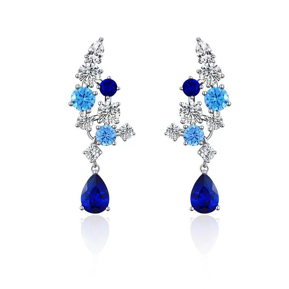 Wholesale Women's S925 Sterling Silver Drop Shape Geometric Earrings With Electroplating